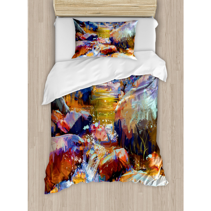 Waterfall River Scene Duvet Cover Set