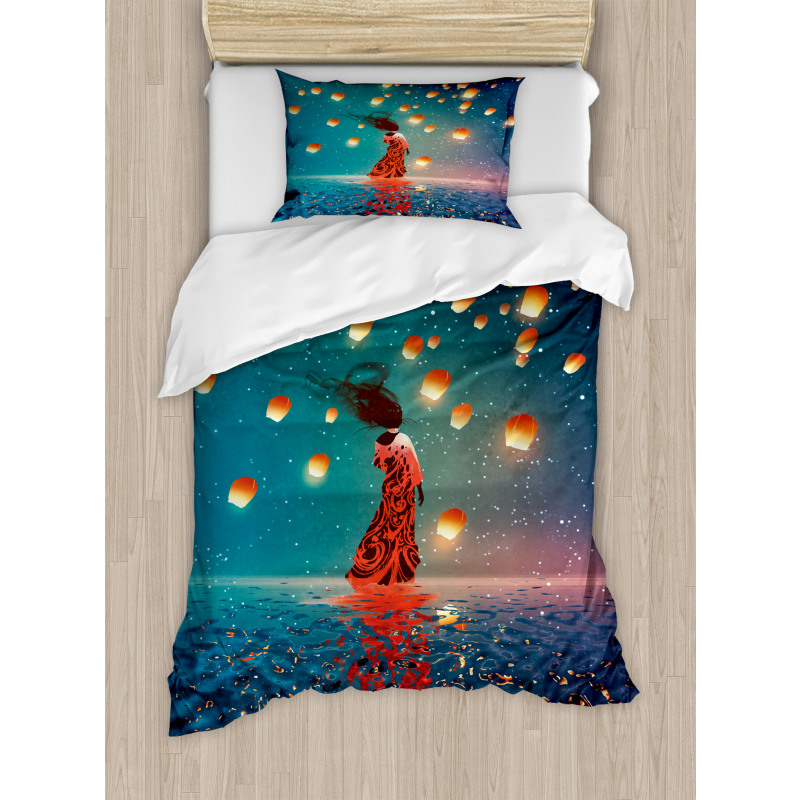 Red Magic Water on Air Duvet Cover Set