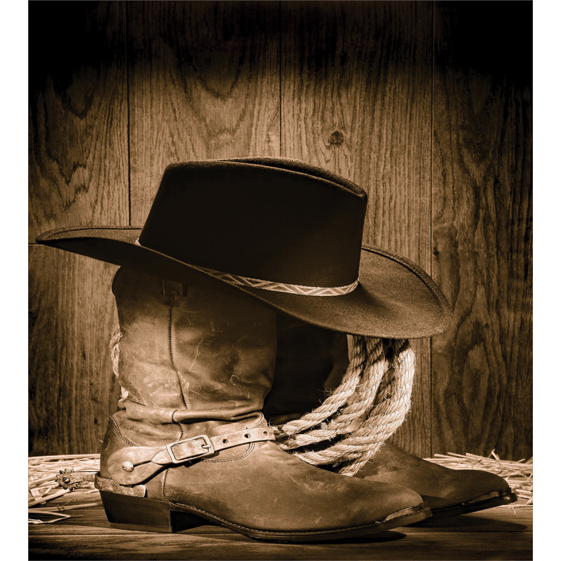 Wild Cowboy Hat Wooden Duvet Cover Set