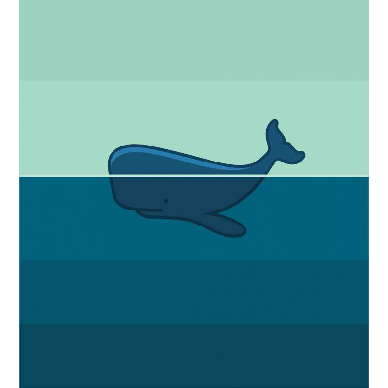 Blue Whale in the Sea Duvet Cover Set