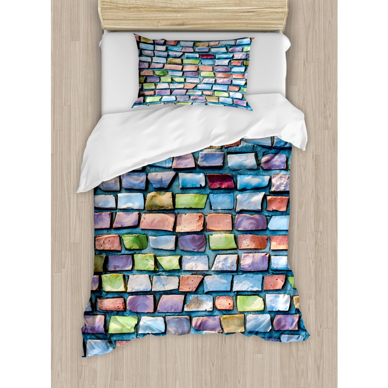 Colored Mosaic Walls Duvet Cover Set