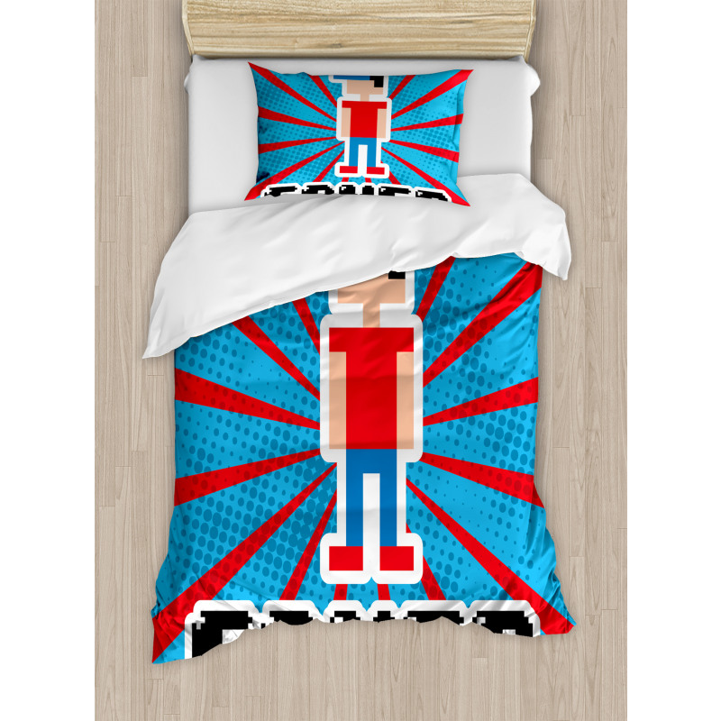 Red Blue Stripes Duvet Cover Set