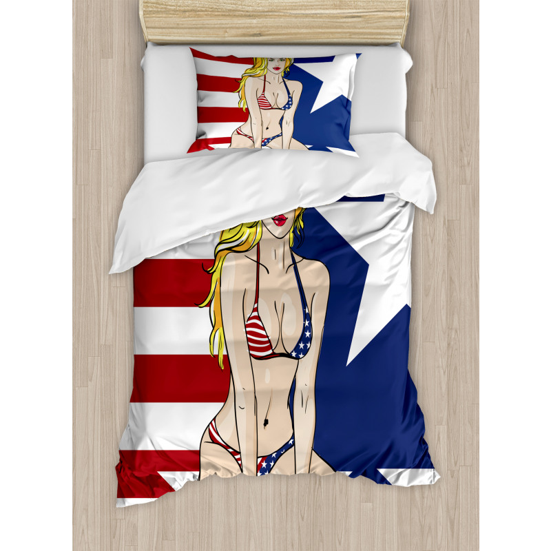 Blonde USA BEauty Duvet Cover Set