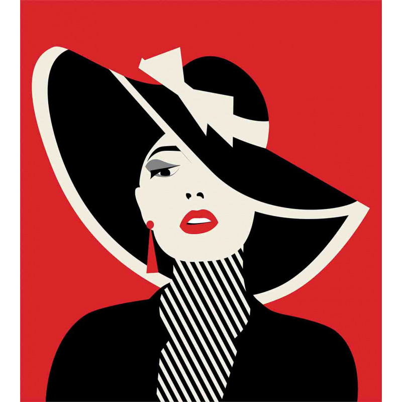 Women with Vintage Hat Duvet Cover Set