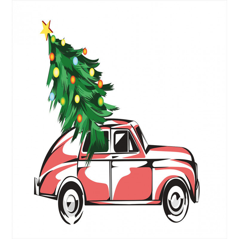 Retro Car Xmas Tree Duvet Cover Set