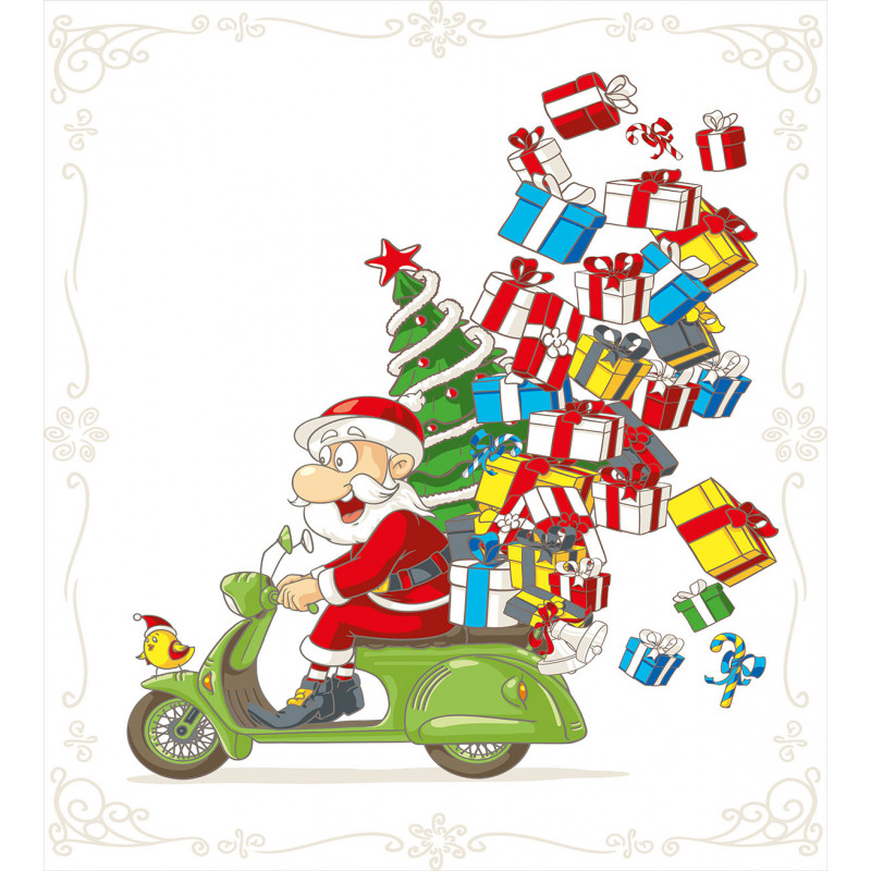 Santa on Motorbike Duvet Cover Set