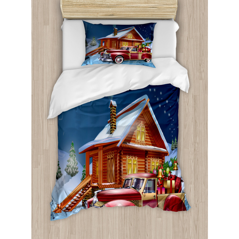 Wooden Lodge Truck Duvet Cover Set