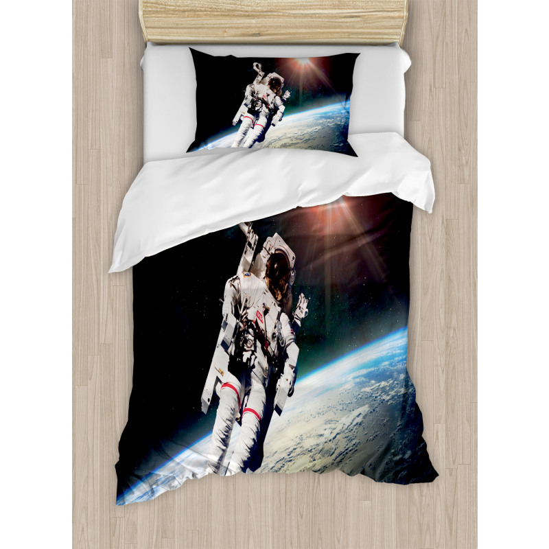 Astronaut with Sun Beams Duvet Cover Set