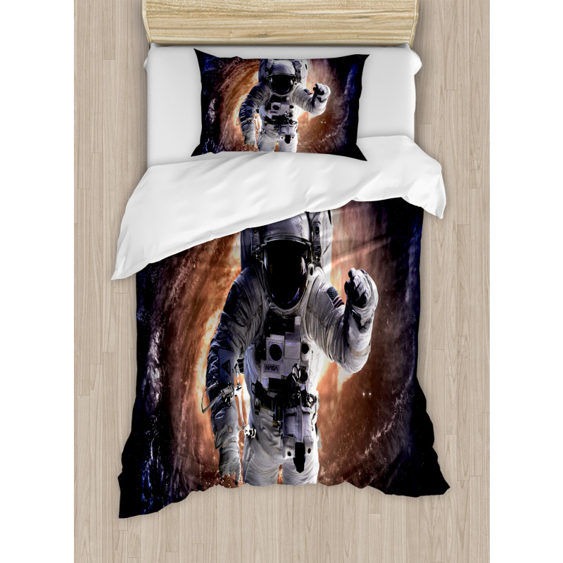 Astronaut in Outer Space Duvet Cover Set