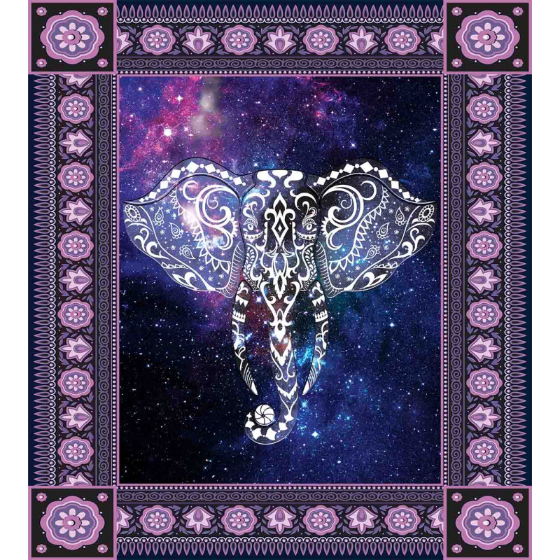 Space Galaxy Elephant Duvet Cover Set