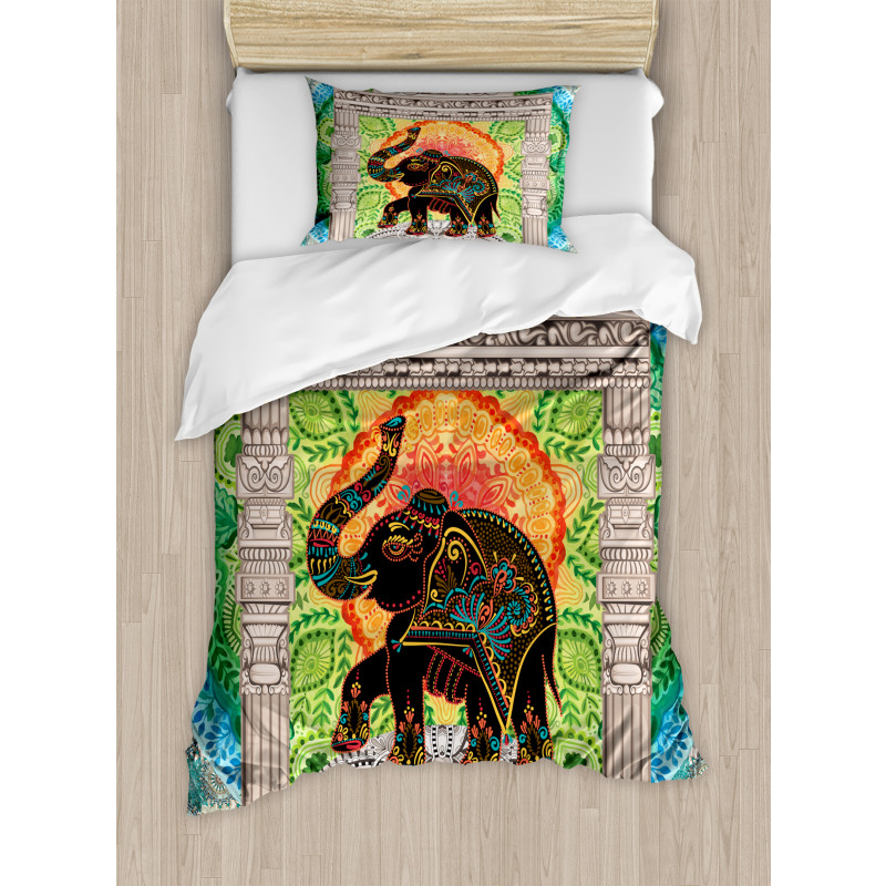 Ancient Pantheon Tower Duvet Cover Set