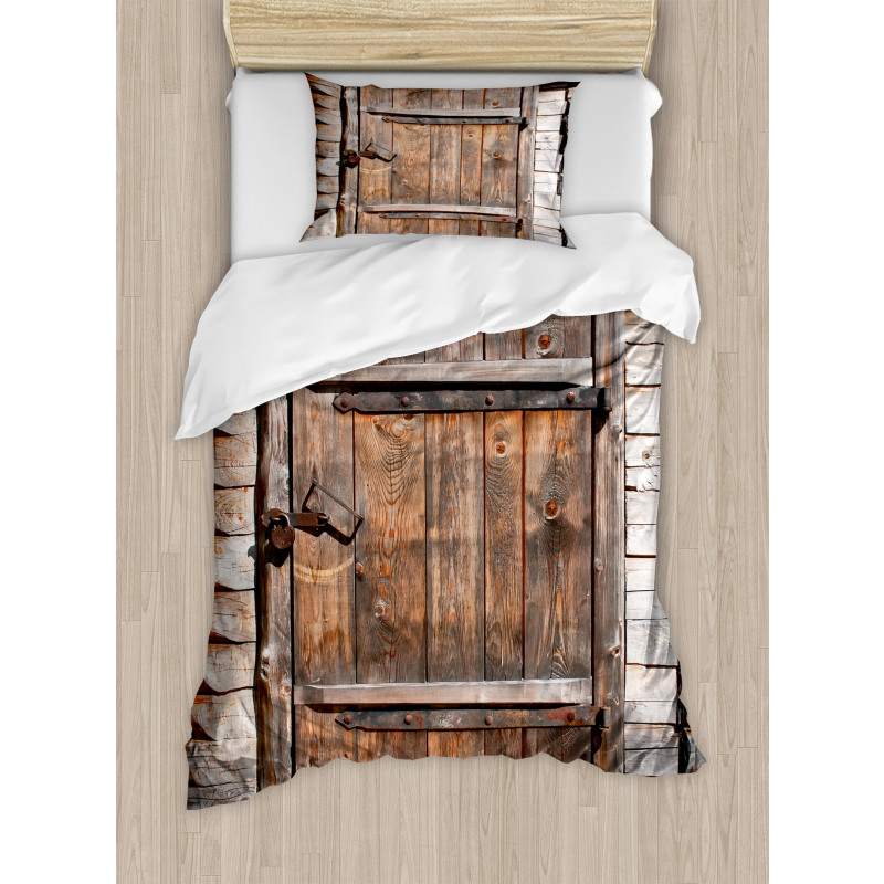 Rustic Wooden Door Duvet Cover Set
