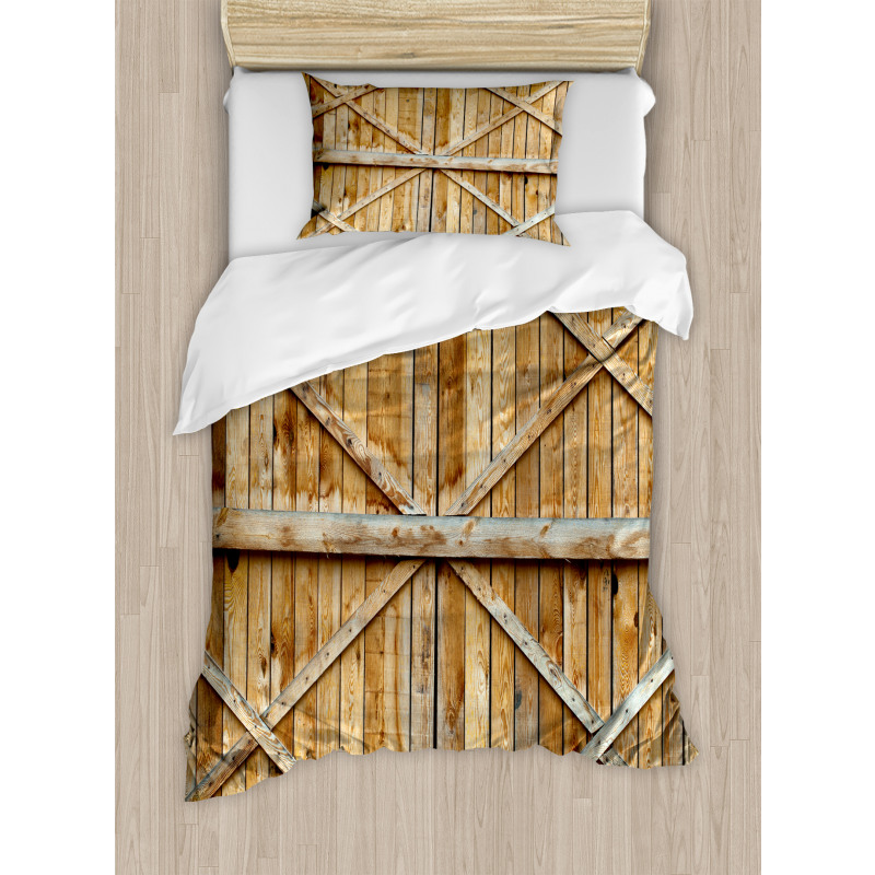Wooden Timber Door Plank Duvet Cover Set