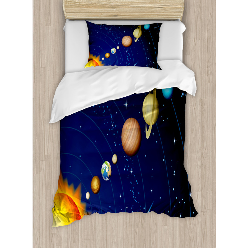 Solar System with Sun Duvet Cover Set