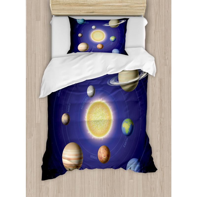 Solar System with Planets Duvet Cover Set
