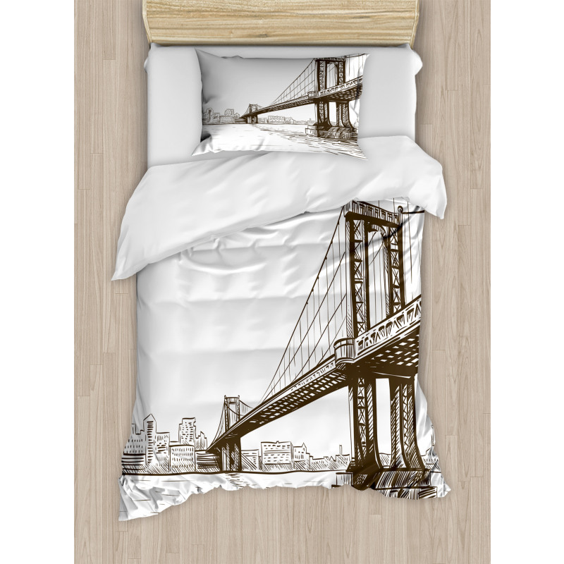 Urban Cityscape of NYC Duvet Cover Set