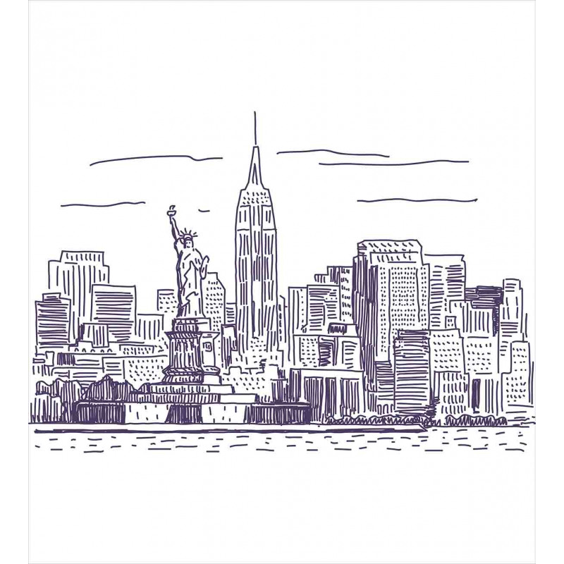 Sketchy NYC Island Duvet Cover Set