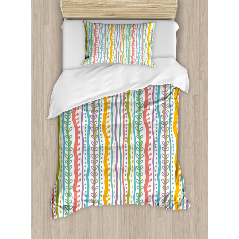 Vertical Swirl Lines Duvet Cover Set