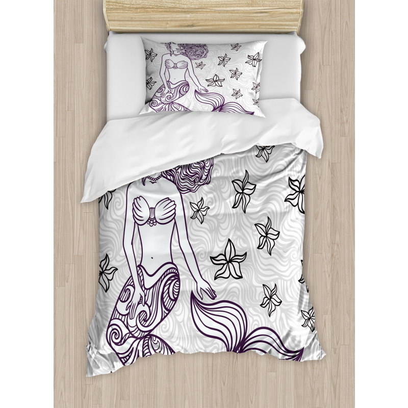 Mermaid with Wave Duvet Cover Set
