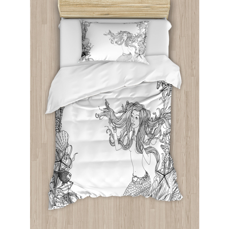 Seashells Mermaid Myth Duvet Cover Set