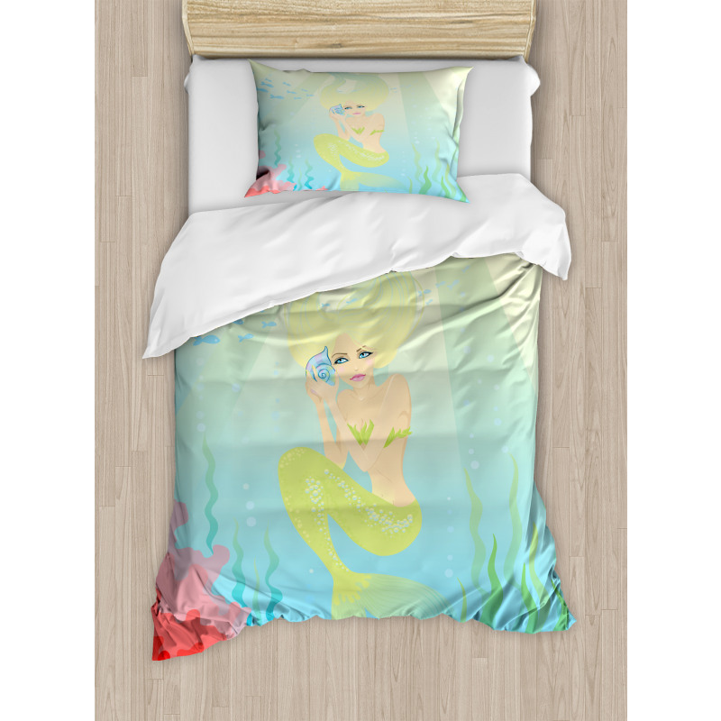 Unusual Mermaid Shell Duvet Cover Set