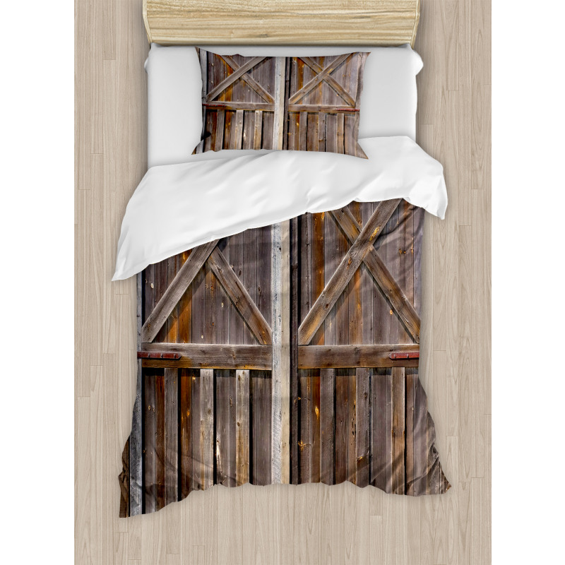 Old Wooden Warehouse Duvet Cover Set