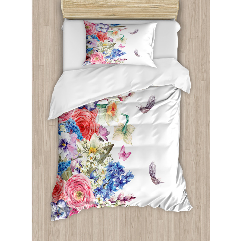 Vivid Floral Nature Duvet Cover Set