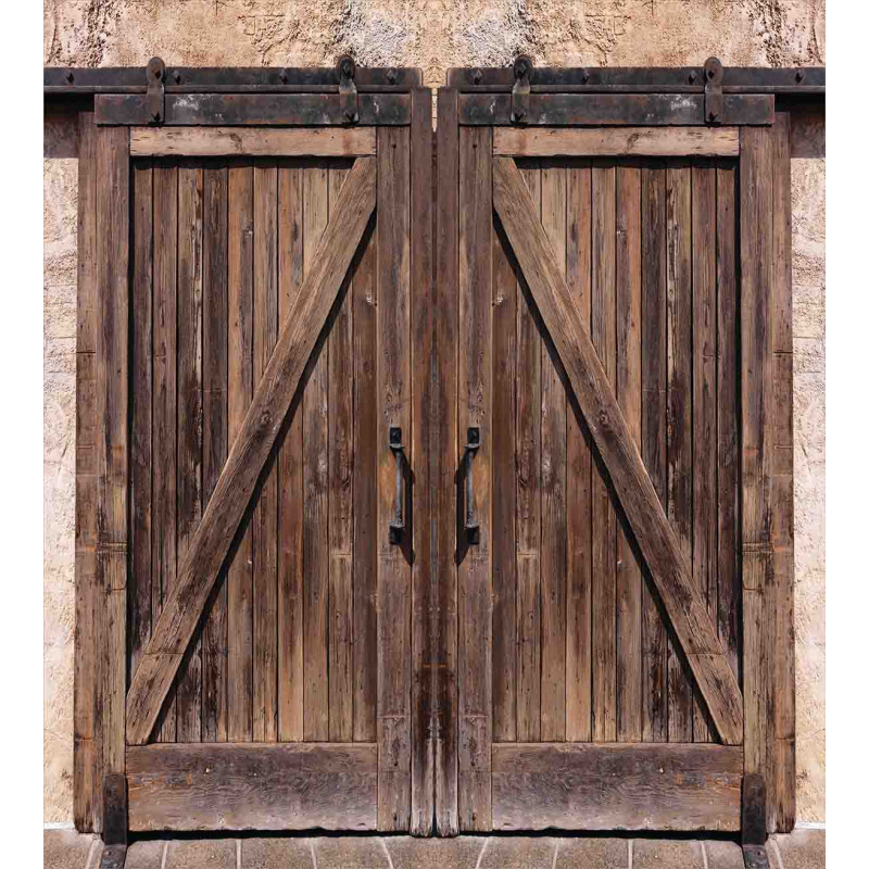 Wooden Barn Door Image Duvet Cover Set