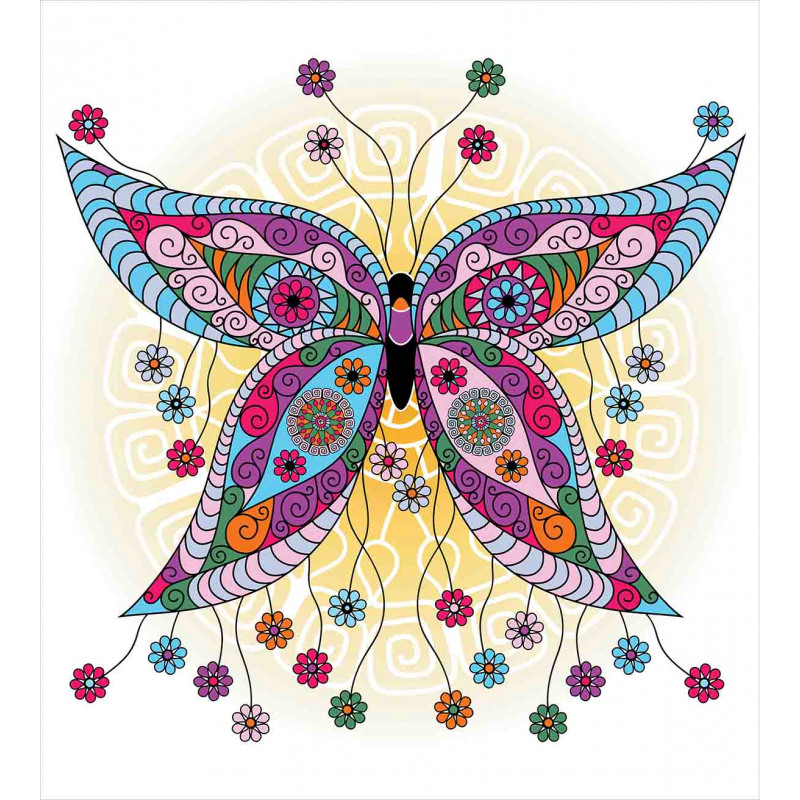 Spring Flowers Butterfly Duvet Cover Set