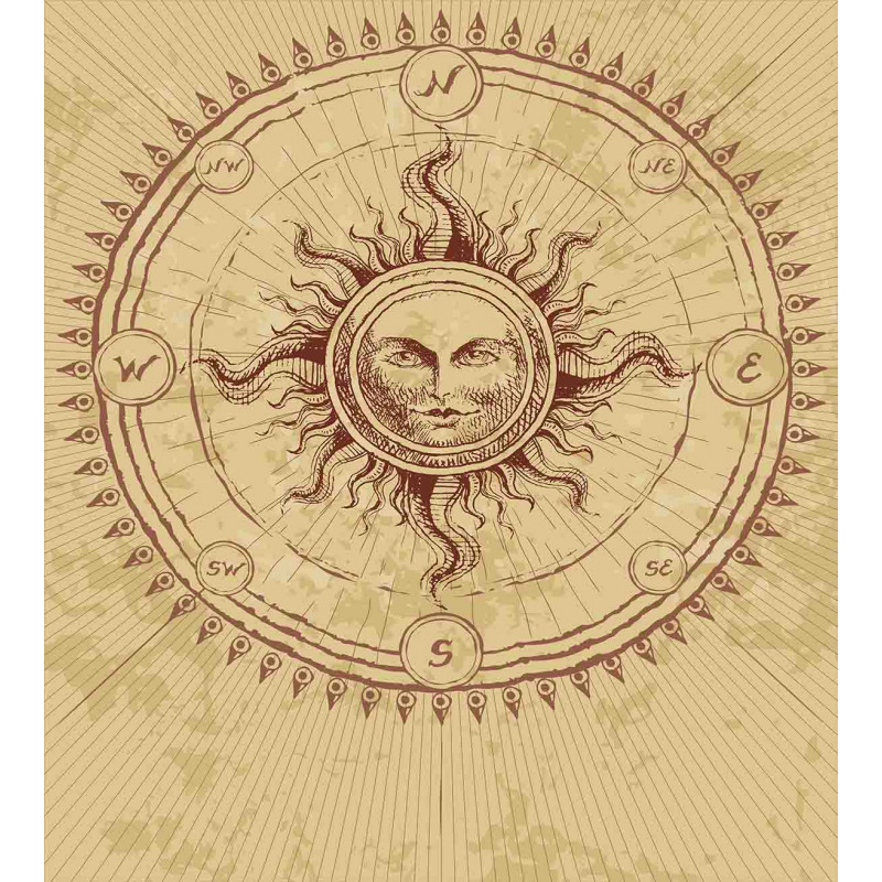 Antique Roman Sun Stone Duvet Cover Set