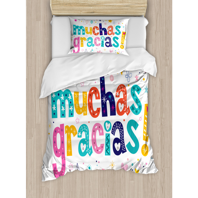 Spanish Thanks Words Duvet Cover Set