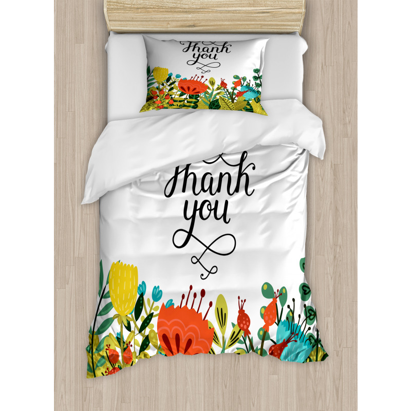 Hand Writing Thank You Duvet Cover Set