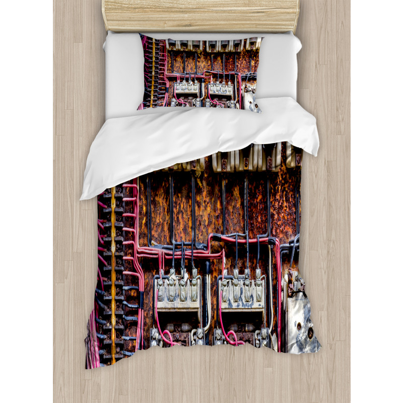 Rusted Electrical Panel Duvet Cover Set