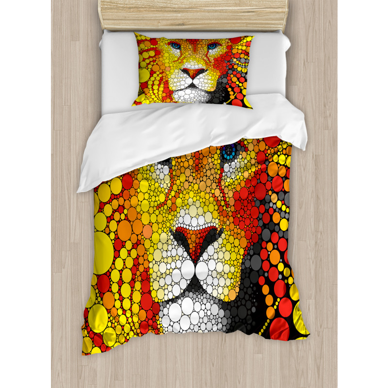 Abstract Lion in Wild Duvet Cover Set