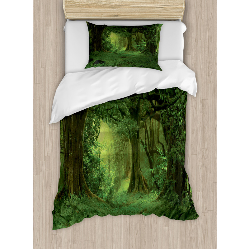 Tropical Jungle Trees Duvet Cover Set