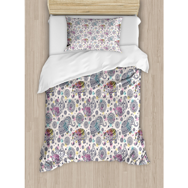 Oriental Folk Design Duvet Cover Set