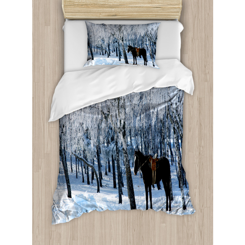 Winter Forest Theme Duvet Cover Set