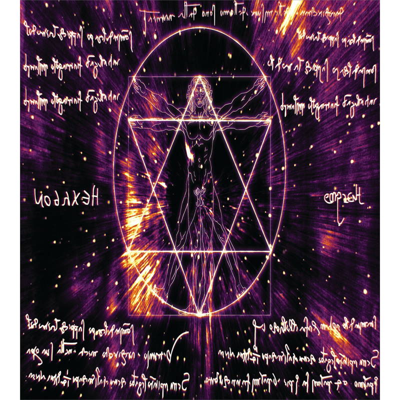 Vitruvian Man Occult Duvet Cover Set
