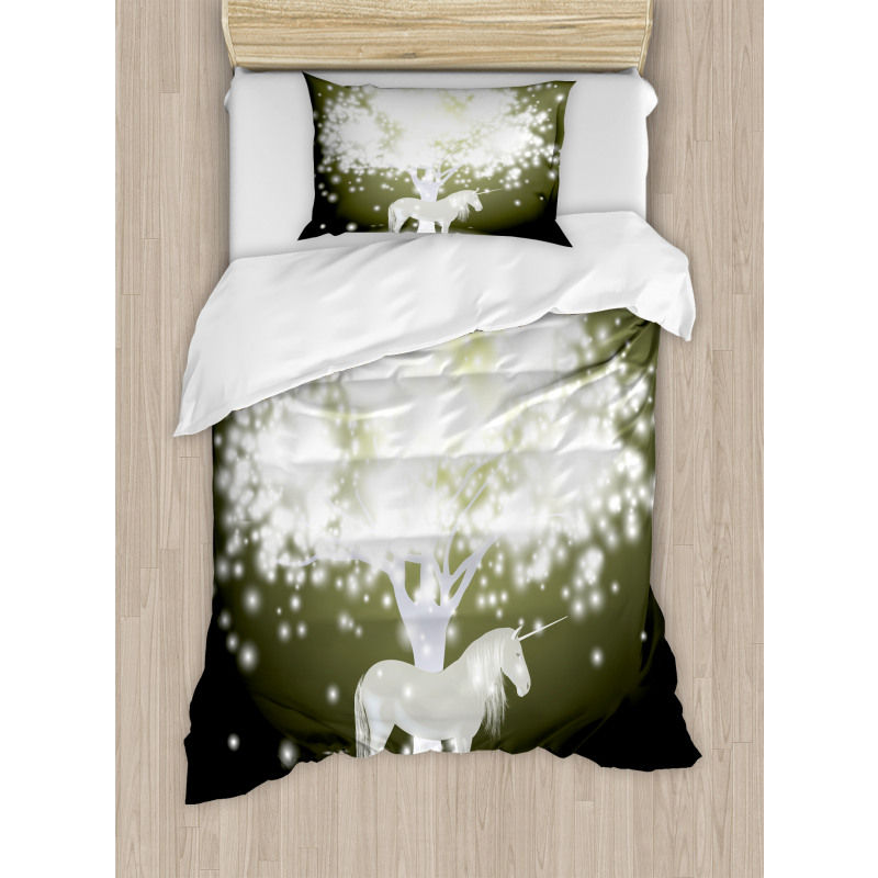 Unicorn Horse with Tree Duvet Cover Set