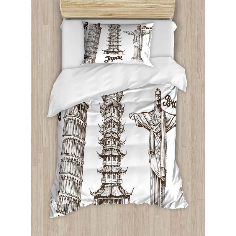 Japanese Style Building View Duvet Cover Set