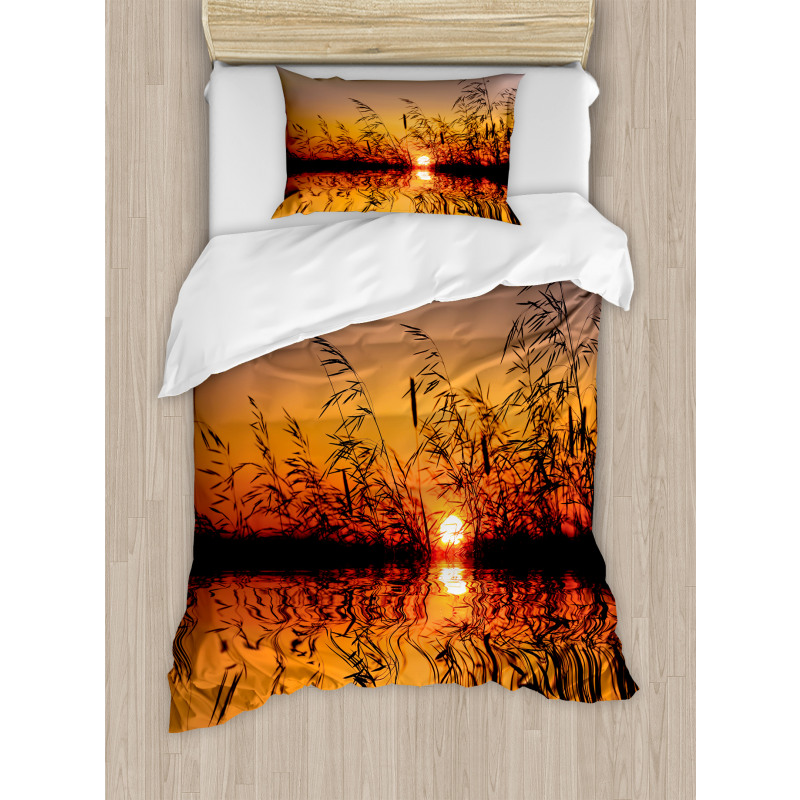 Lake Sunset Photo Scene Duvet Cover Set