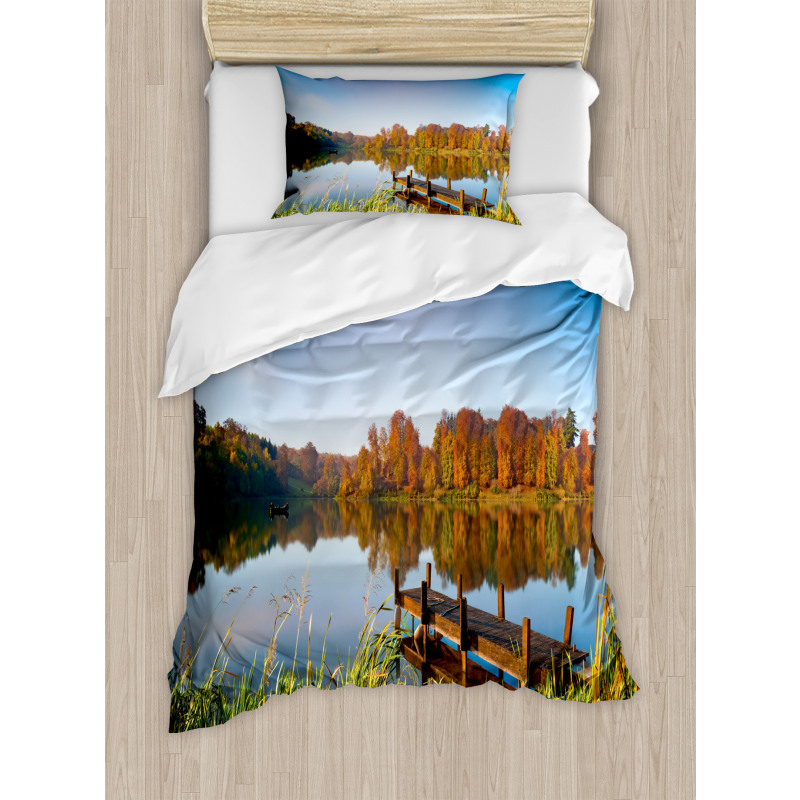 Fishing on a Lake View Duvet Cover Set