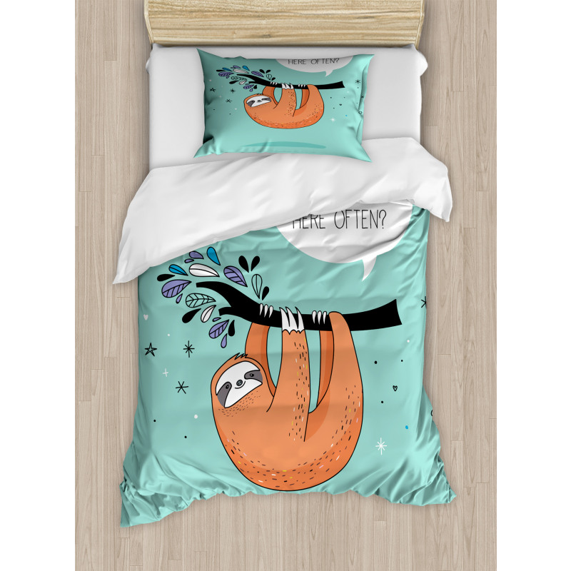 Flirty Sloth Cartoon Duvet Cover Set