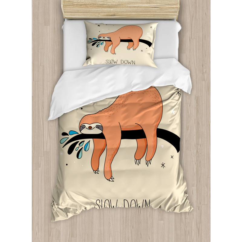 Sleepy Sloth Cartoon Duvet Cover Set