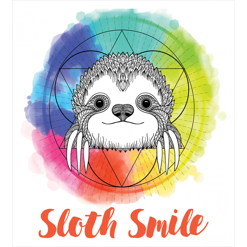 Rainbow Sloth Sketch Duvet Cover Set