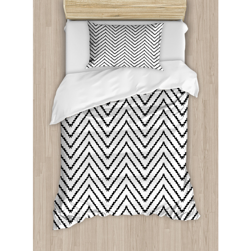 Zig Zag Triangle Print Duvet Cover Set