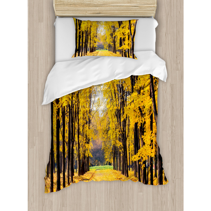 Autumn Trees Leaves Duvet Cover Set