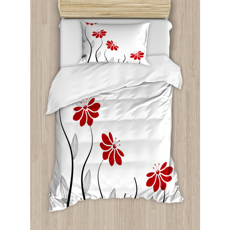 Modern Floral Petals Duvet Cover Set