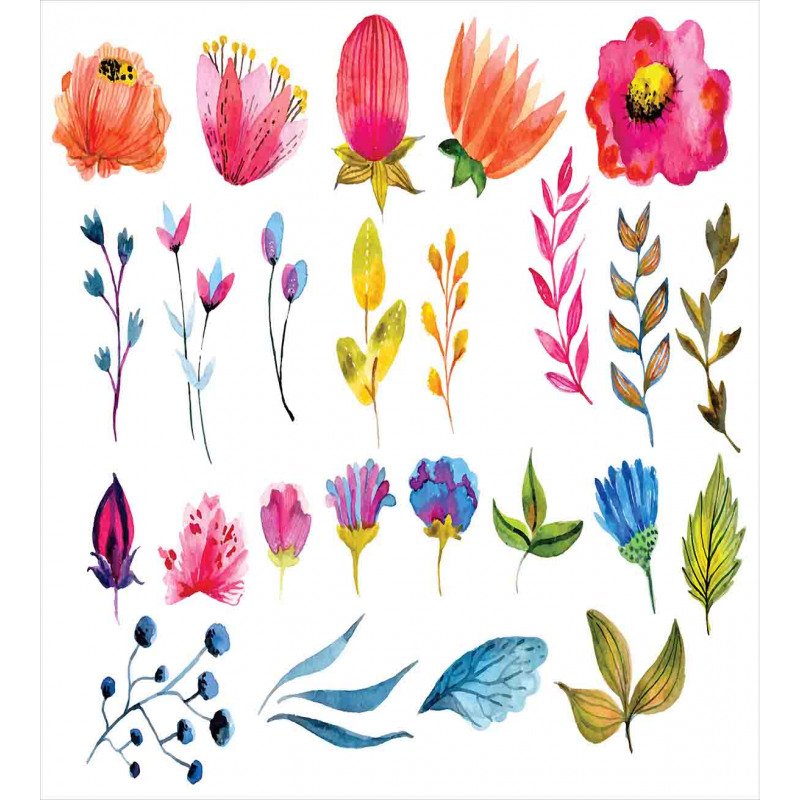 Watercolor Garden Design Duvet Cover Set