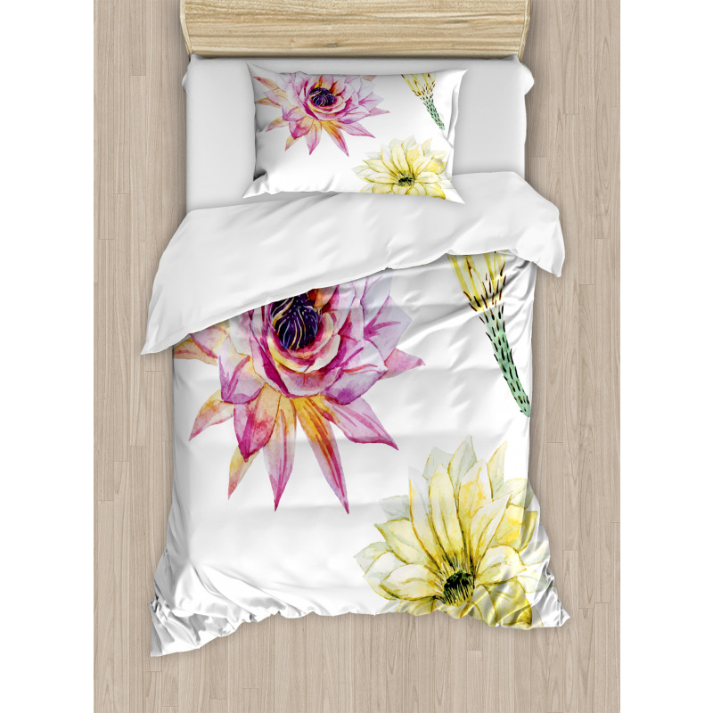 Watercolored Flowers Duvet Cover Set